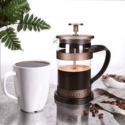  [아마존베스트]Navaris French Press Coffee Maker with Stainless Steel Filter - 350 ml Stamp Jug - 12 x 8.5 x 16.5 cm - 0.35 L Coffee Maker Press Jug - Also for Tea