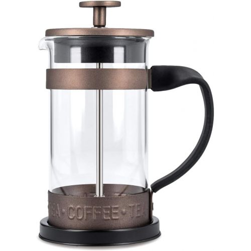  [아마존베스트]Navaris French Press Coffee Maker with Stainless Steel Filter - 350 ml Stamp Jug - 12 x 8.5 x 16.5 cm - 0.35 L Coffee Maker Press Jug - Also for Tea