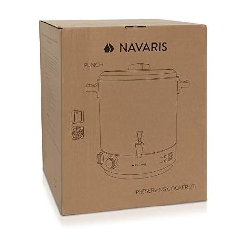  [아마존베스트]Navaris 2in1 Einkochautomat mit Gluehweinkocher Funktion - 27 Liter Timer bis 120min Thermostat Zapfhahn - Einkochtopf auch fuer Heissgetranke Bronze