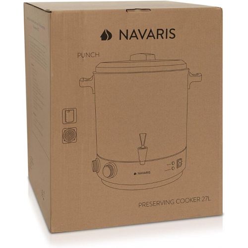  [아마존베스트]Navaris 2in1 Einkochautomat mit Gluehweinkocher Funktion - 27 Liter Timer bis 120min Thermostat Zapfhahn - Einkochtopf auch fuer Heissgetranke Bronze