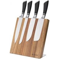 [아마존베스트]Navaris Knife Holder, Magnetic Knife Board Made of Bamboo Wood, Brown (Knives Not Included)