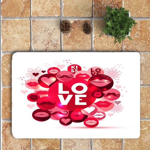  Navely Non Slip Decor Door Mat,Floor Mat Love Theme Kitchen Carpet Toilet Tapete Water Absorption Non-Slip Rug Porch Doormat