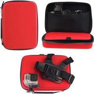 Red Heavy Duty Robust Action Camera Hard Case - Compatible with The Sainlogic Action Camera