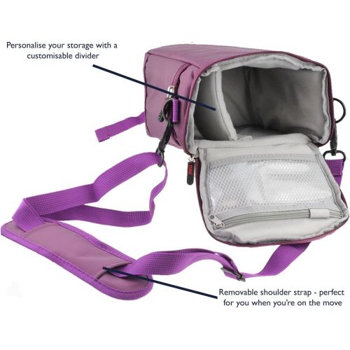  Navitech Purple Instant Camera Carrying Case and Travel Bag Compatible with The Fujifilm instax Wide 300 Instant Camera (with Compartment Compatible with The Shots of Film)