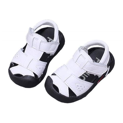  Navoku Leather Cute Closed Toe Skidproof Boys Sandals for Toddler