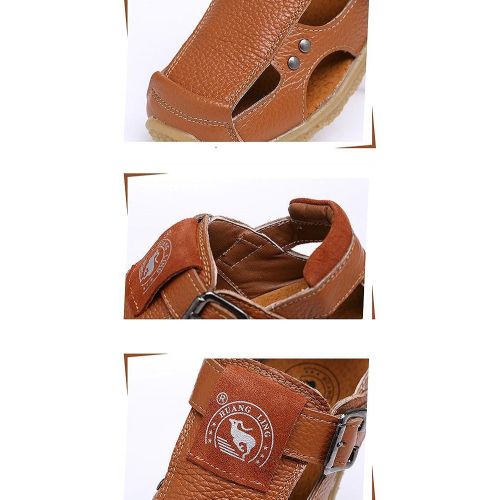  Navoku Leather Closed Toe Hiking Walking Outdoor Sandals for Boys