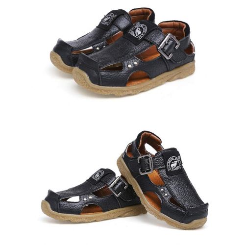  Navoku Leather Closed Toe Hiking Walking Outdoor Sandals for Boys
