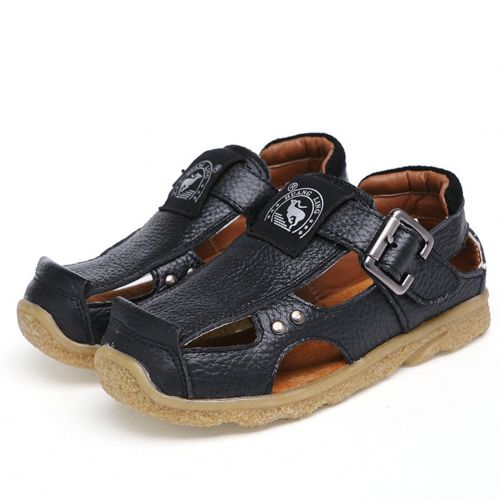  Navoku Leather Closed Toe Hiking Walking Outdoor Sandals for Boys