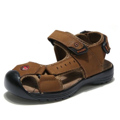  Navoku Hiking Skidproof Leather Beach Sandals for Boys