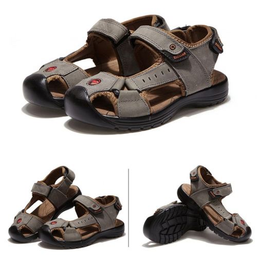  Navoku Hiking Skidproof Leather Beach Sandals for Boys