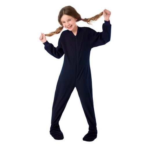  Navy Blue Fleece Bodysuit Footed Pajamas by Big Feet Pajamas