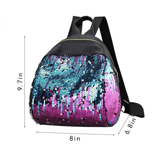  Nawoshow Magic Sequin Backpack Reversible Sequin Backpack Glittering Shoulder Bag for Women Girls (Purple)