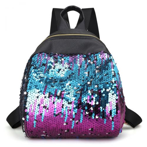  Nawoshow Magic Sequin Backpack Reversible Sequin Backpack Glittering Shoulder Bag for Women Girls (Purple)