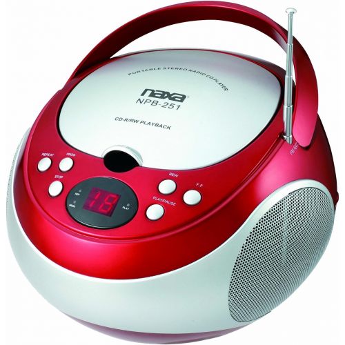  [아마존베스트]NAXA Electronics NPB-251RD Portable CD Player with AM/FM Stereo Radio