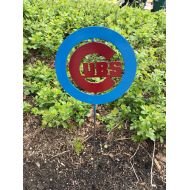 /Nbillmeyer Chicago Cubs yard garden stake, home decor, baseball art, gifts, metal sign, yard decorations, yard sculpture, Chicago, Cubs