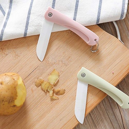  Ndier Folding knife ceramic vegetable fruit for cutting peeling picnics small camping folding handy knife 1pc