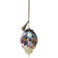 NeQwa Art Hand Painted Blown Glass Joy to The World Nativity Ornament