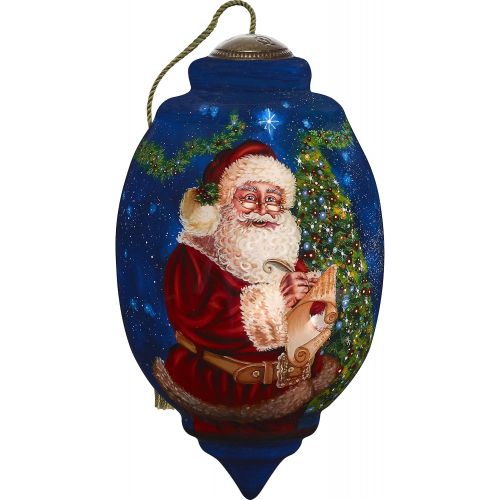  NeQwa Art Hand Painted Blown Glass Christmas Window Ornament, Cardinals