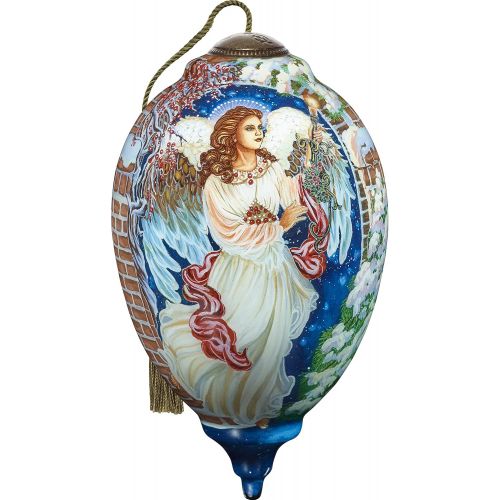  NeQwa Art Hand Painted Blown Glass Christmas Window Ornament, Cardinals