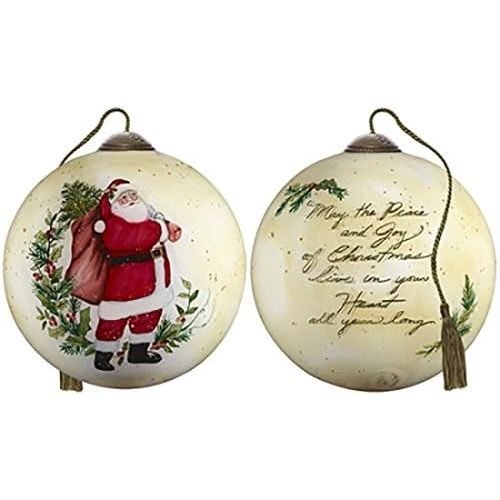  NeQwa Art Hand Painted Blown Glass The True Gifts of Christmas Ornament, Santa