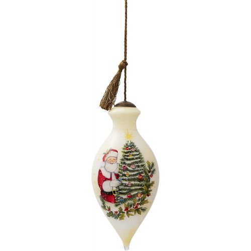  NeQwa Art Hand Painted Blown Glass The True Gifts of Christmas Ornament, Santa