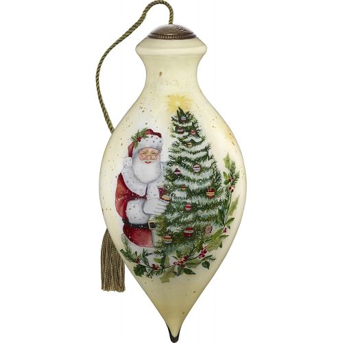  NeQwa Art Hand Painted Blown Glass The True Gifts of Christmas Ornament, Santa