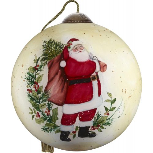  NeQwa Art Hand Painted Blown Glass The True Gifts of Christmas Ornament, Santa