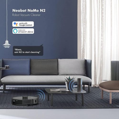  Neabot N2 Robot Vacuum with Self-Emptying, Wi-Fi Connected, Compatible with Alexa, Lidar Navigation, Sweep, Mop & Vacuum 3 in 1 Robot Vacuum Cleaner, Carpet & Hard Floor, Ideal for