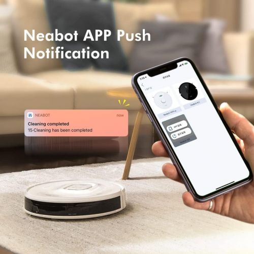  Neabot Q11 Robot Vacuum and Mop, 4000Pa Strong Suction Self Emptying Robotic Vacuum, Wi-Fi / Bluetooth Connectivity, APP & Alexa Control, Multi Floor Mapping, Ideal for Pet Hair, H