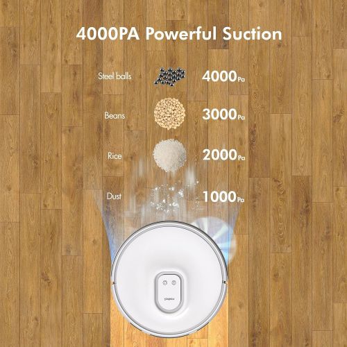  Neabot Q11 Robot Vacuum and Mop, 4000Pa Strong Suction Self Emptying Robotic Vacuum, Wi-Fi / Bluetooth Connectivity, APP & Alexa Control, Multi Floor Mapping, Ideal for Pet Hair, H