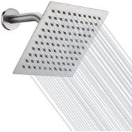 HIGH PRESSURE Rain Shower head, NearMoon High Flow Stainless Steel 8 Inch Square ShowerHead, Pressure Boosting Design, Awesome Shower Experience Even At Low Water Flow (Brushed Nic