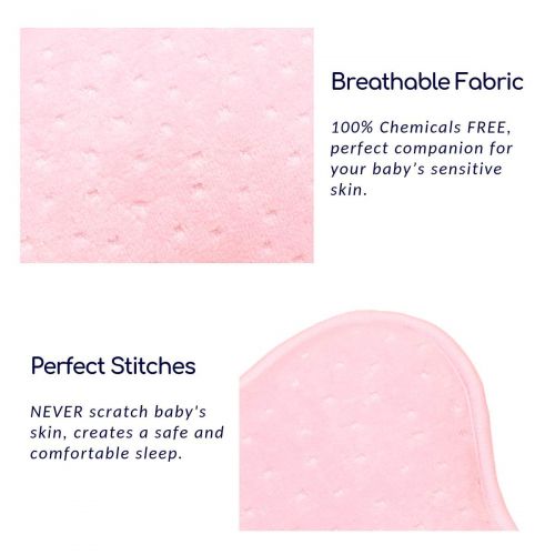  Nearbyme Baby Pillow Preventing Flat Head Syndrome, Head Shaping for Newborn, Memory Foam Head Shaping Pillow and Neck Support (Pink)