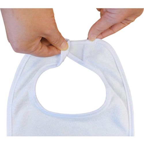  [아마존베스트]Neat Solutions 2-Ply Knit Terry Solid Color Feeder Bibs in White - 10 Pack