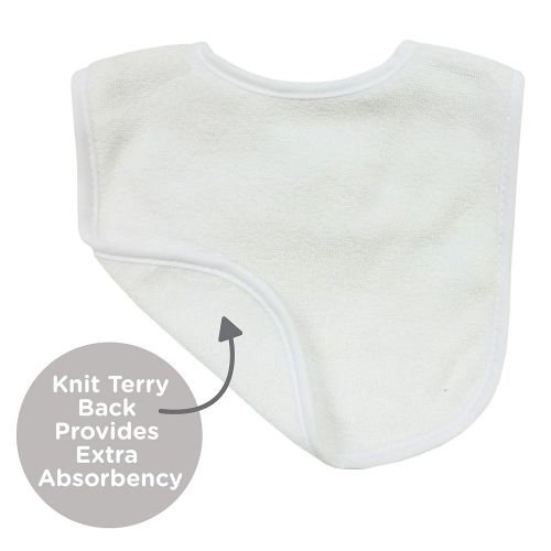  [아마존베스트]Neat Solutions 2-Ply Knit Terry Solid Color Feeder Bibs in White - 10 Pack