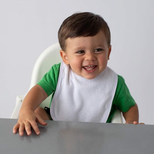  [아마존베스트]Neat Solutions 2-Ply Knit Terry Solid Color Feeder Bibs in White - 10 Pack