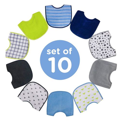  [아마존베스트]Neat Solutions Boy 10 Pack Water Resistant Bib Set