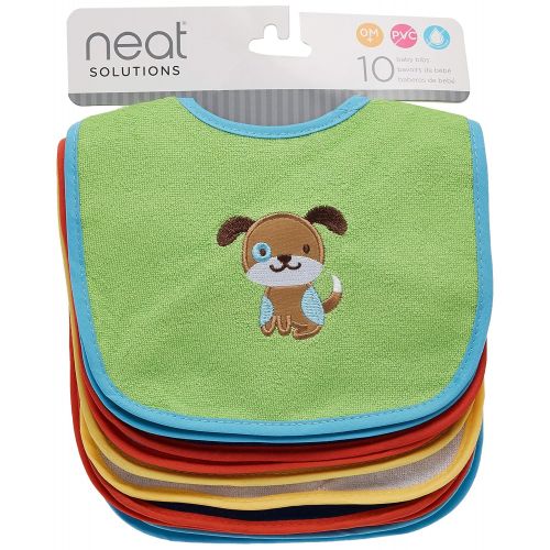  [아마존베스트]Neat Solutions 10 Pack Water Resistant Drooler Bib Set, Multi-Color