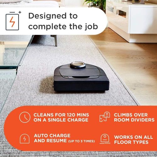  Neato Robotics D7 Connected Laser Guided Robot Vacuum Featuring Multiple Floor Plan Mapping and Zone Cleaning, Works with Amazon Alexa, Silver/Black