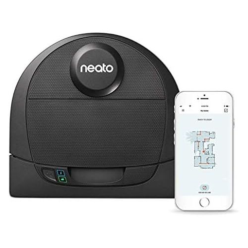  Neato Robotics D4 Connected Laser Guided Robot Vacuum Featuring No-Go Lines, Works with Amazon Alexa, Black