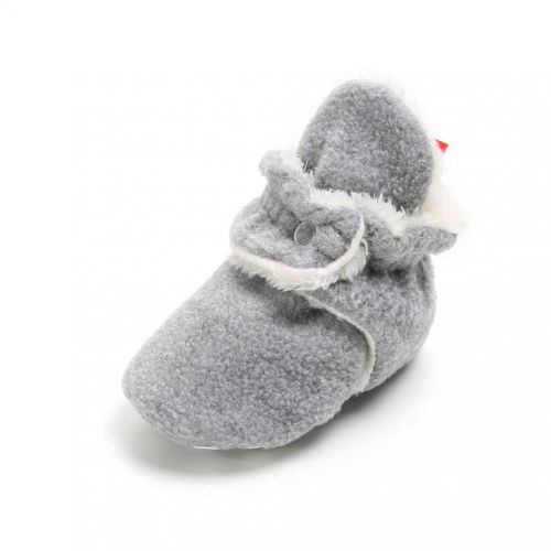  Neband Newborn Cozie Fleece Bootie, Unisex Infant Toddler Slippers Crib Shoes Warm Boots with Non Skid Bottom