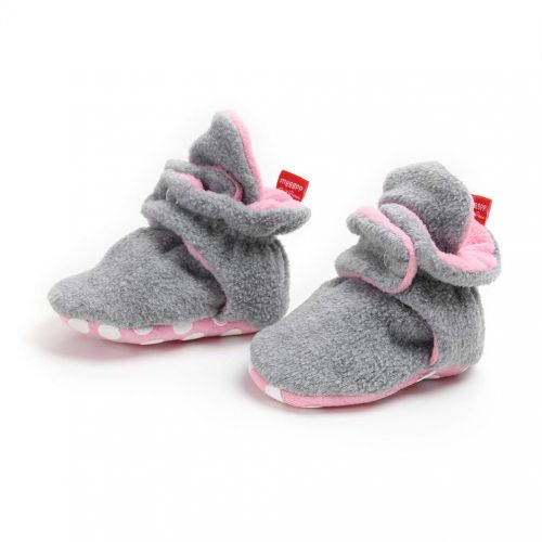  Neband Newborn Cozie Fleece Bootie, Unisex Infant Toddler Slippers Crib Shoes Warm Boots with Non Skid Bottom