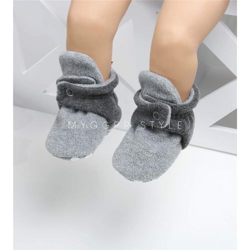  Neband Newborn Cozie Fleece Bootie, Unisex Infant Toddler Slippers Crib Shoes Warm Boots with Non Skid Bottom