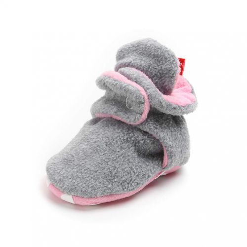  Neband Newborn Cozie Fleece Bootie, Unisex Infant Toddler Slippers Crib Shoes Warm Boots with Non Skid Bottom