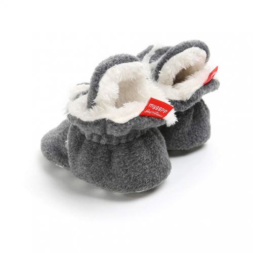  Neband Newborn Cozie Fleece Bootie, Unisex Infant Toddler Slippers Crib Shoes Warm Boots with Non Skid Bottom