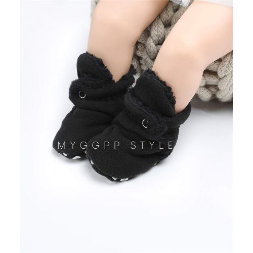  Neband Newborn Cozie Fleece Bootie, Unisex Infant Toddler Slippers Crib Shoes Warm Boots with Non Skid Bottom