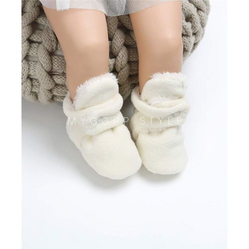  Neband Newborn Cozie Fleece Bootie, Unisex Infant Toddler Slippers Crib Shoes Warm Boots with Non Skid Bottom