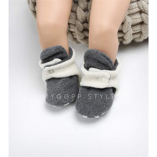  Neband Newborn Cozie Fleece Bootie, Unisex Infant Toddler Slippers Crib Shoes Warm Boots with Non Skid Bottom