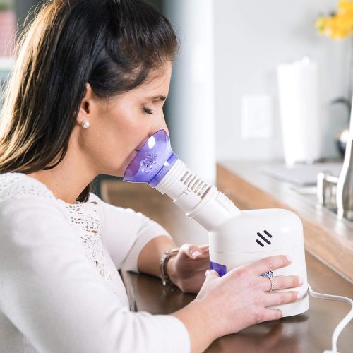  Nebulizer MABIS Personal Steam Inhaler Vaporizer with Aromatherapy Diffuser, Purple and White