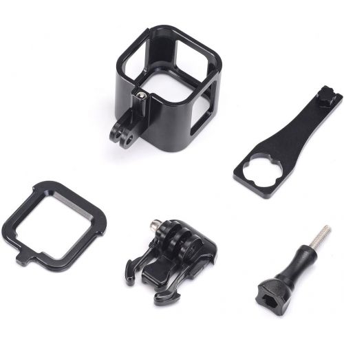  Nechkitter Aluminum Frame Mount for GoPro Hero 5 Session 4 Session Hero Session, CNC Aluminum Alloy Solid Protective Case with Wrench -Black