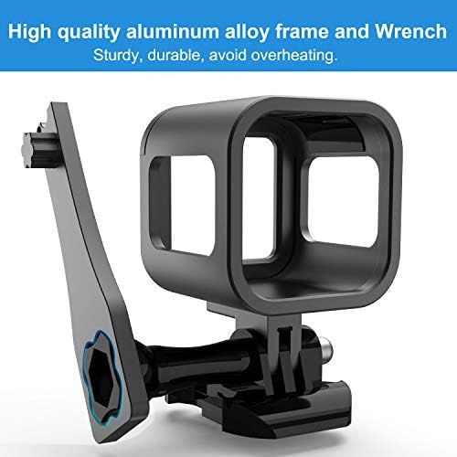  Nechkitter Aluminum Frame Housing Case for GoPro Hero 5 Session / 4 Session/Hero Session, CNC Aluminum Alloy Solid Protective Case with Wrench ?Black